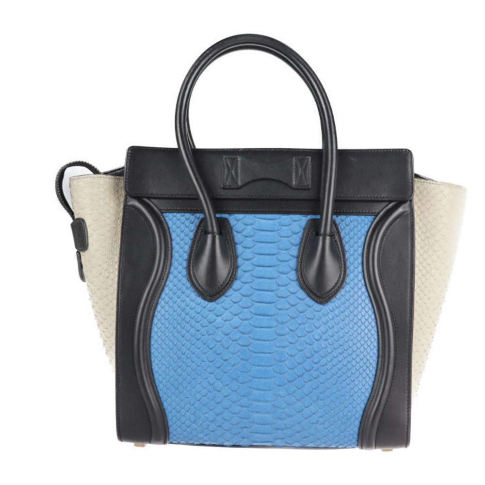 Celine Micro Shopper Python Black Blue Beige - image 3